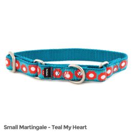 PetSafe Fido Finery Martingale Style Collar (3/4 Small, Teal My Heart)